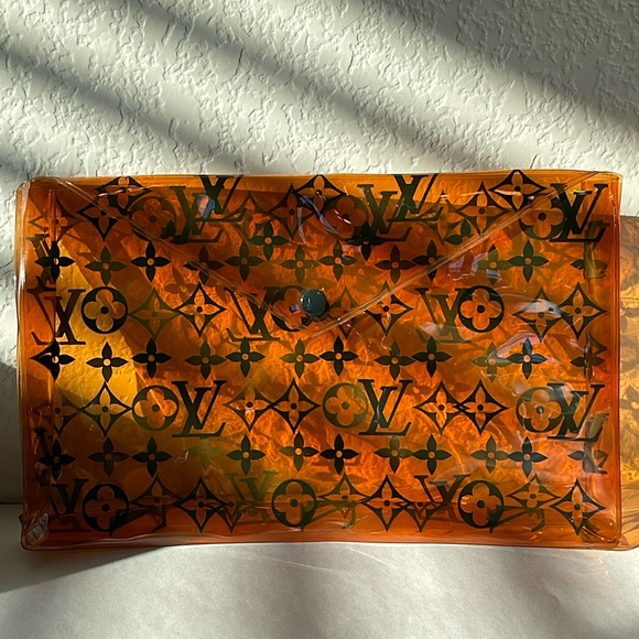Louis Vuitton Monogram plastic Clutch bag toiletry pouch amber transparent lux - Picture 2 of 9